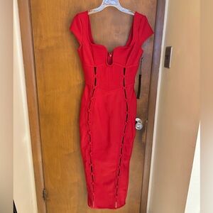 Juliet Red Bandage Dress Brand New With The Tags